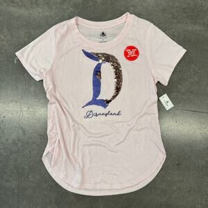 Vintage Y2k Disneyland Sequin Mcbling Two Tone Purple Pink Graphic Tee Disney M